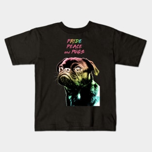 Pride Peace and Pugs Kids T-Shirt